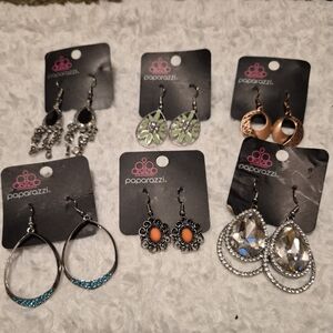 Paparazzi Mixed Set: Orange, Green, Blue, Clear & Copper Accent Earrings